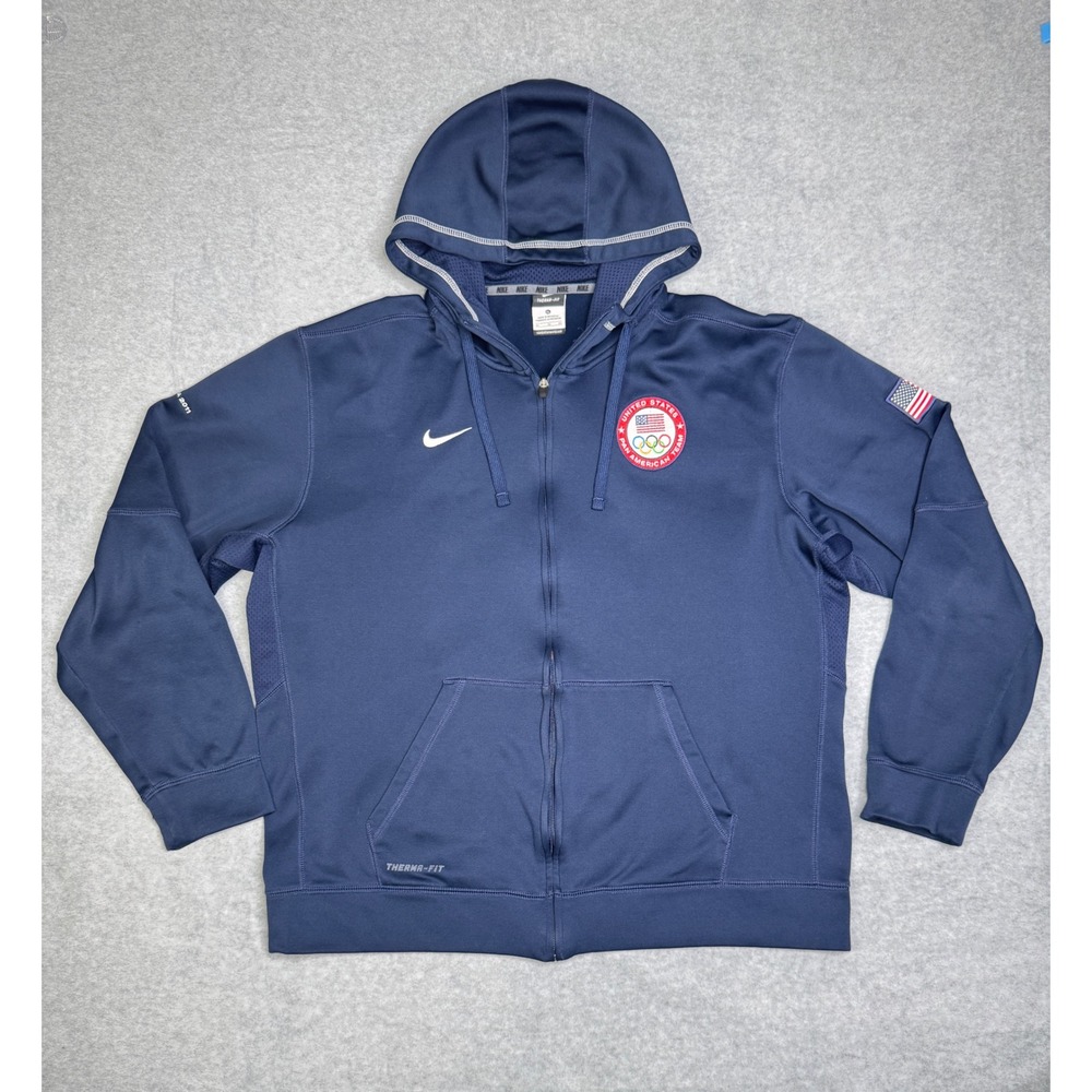 Nike Team USA 2011 Pan American Team Therma-Fit Full-Zip Hoodie Navy Size XL